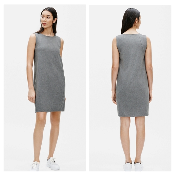Eileen Fisher Heathered Organic Cotton Dress - Picture 1 of 5